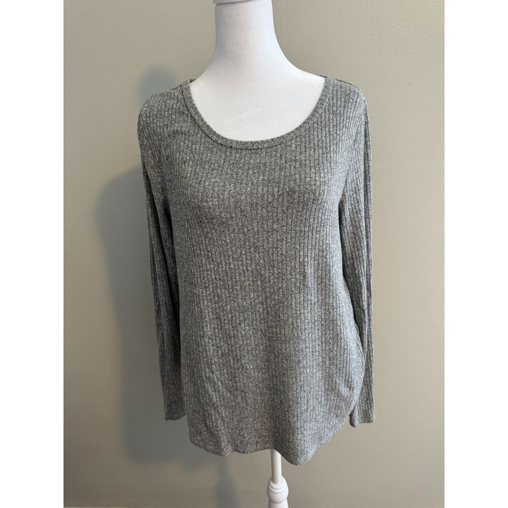 Old Navy Gray Long Sleeve Plush Ribbed Shirt Size Medium